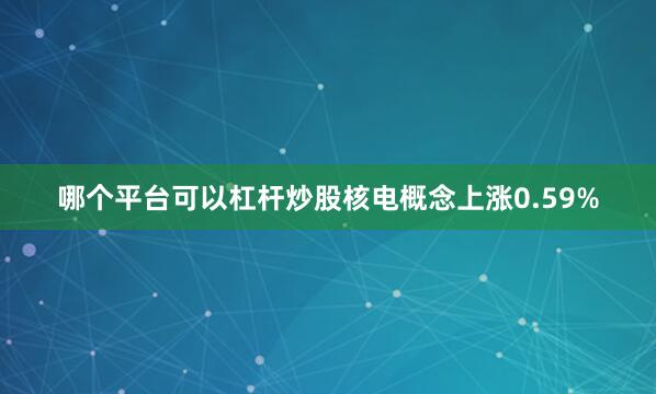 哪个平台可以杠杆炒股核电概念上涨0.59%